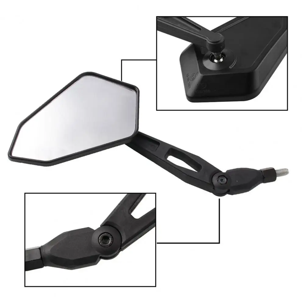 1Pair Rear View Mirrors Universal High Strength Plastic Auxiliary Side Mirrors for Motorcycle