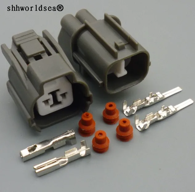 shhworldsea1set Female Male 2 Pin Auto Cable Horn Wire Connector For Excelle BYD BUICK Honda CITY Rear Door Lock Motor 6189-0129 |