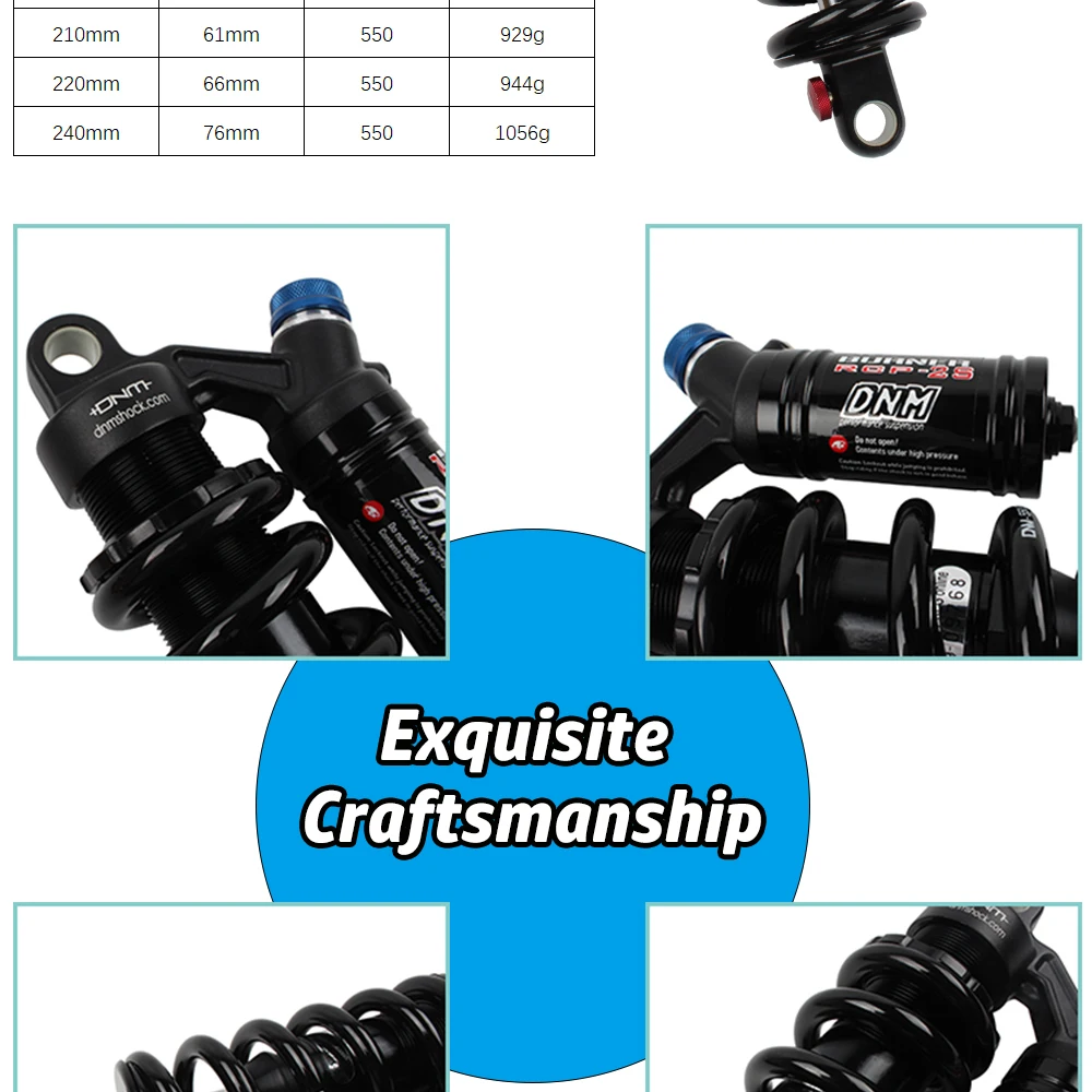 DNM RCP-2S Горные велосипед задний амортизатор Supension 190 200 210 220 240 мм катушка Весна DH велосипед задний амортизатор MTB
