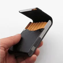 

1pcs Cigarette Case Multifunction Tobacco Holder PU+Stainless Steel Card Cases Smoking Accessories PU Cigar Storage Box