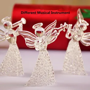 

Free Shipping 2pcs/pack Mini Size Spun Craft Glass Angel Praying Transparent Glass Angel Friend Gift