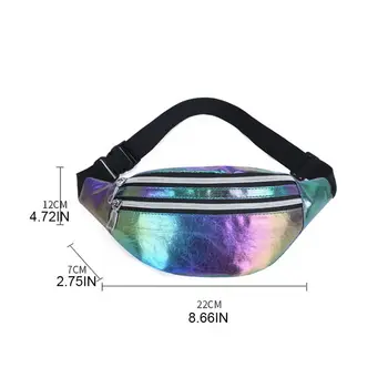 

Women Holographic Waist Fanny Pack Belt Bag Travel Hip Bum Chest Phone Pouch 517D