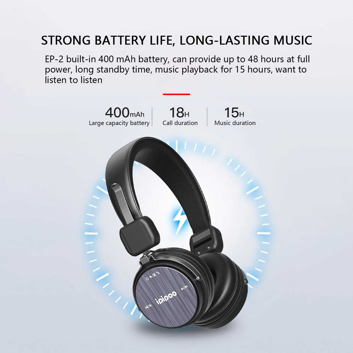 400mA наушник емкость аккумулятора беспроводные наушники Bluetooth V4.2 Джерри гарнитура шумоподавление над ухом с микрофоном