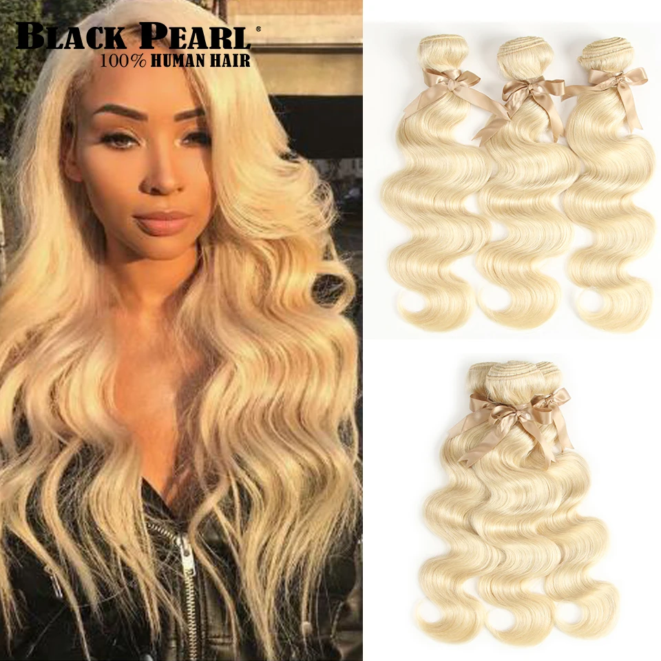 

613 Honey Blonde Bundles Brazilian Hair Body Wave Bundles 100% Remy Human Hair Extensions 3/4 Bundles 10 to 26 Inches