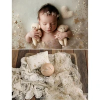Newborn Photography Props Transparent Mesh Yarn Blanket Baby Starry Swaddling Wrap Infants Photo  Backdrop Dropshipping 1