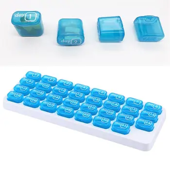 

WINOMO 1 PC Portable Pill Organiser Box One Month Lid Medicine Tablet Storage Dispenser 31 Day For Travel Business Daily Use