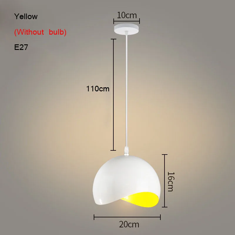Yellow no bulb Современный подвесной светильник s, скандинавский светильник, подвесной светильник s, лофт, светодиодный подвесной светильник для столовой, кухни, гостиной, светильник, светильники - Цвет корпуса: Yellow no bulb
