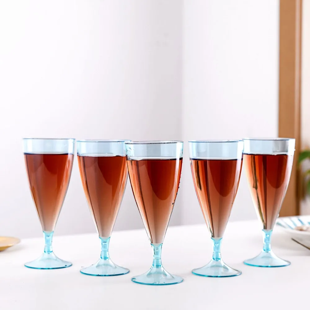 6PCS Champagne Goblet Cold Drink Juice Wine Bottles Cup Creative Home Transparent Drink Cups Bar Accessories Home Bars
