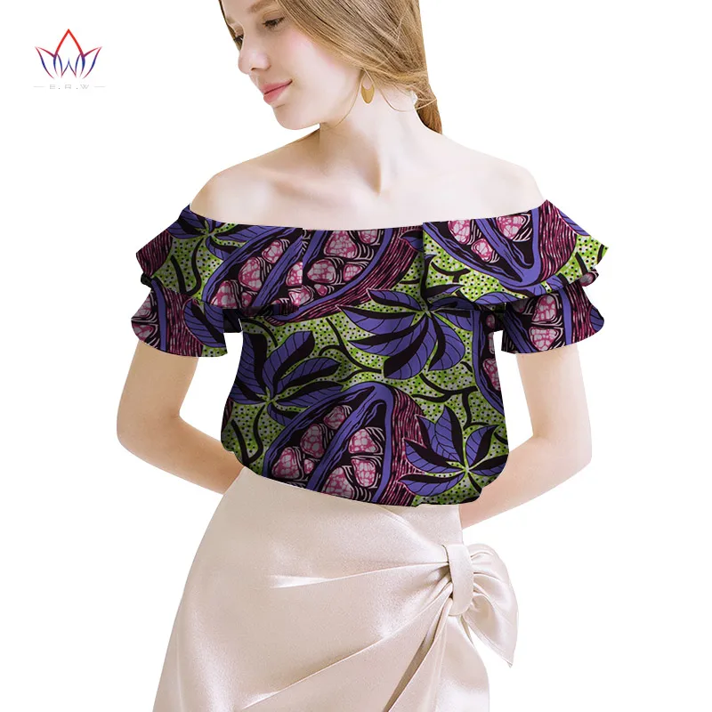 Африканская женская одежда Базен Riche Топ dashiki традиционный принт одежда Vestido Африка Анкара Стиль Топы модная блузка WY2048