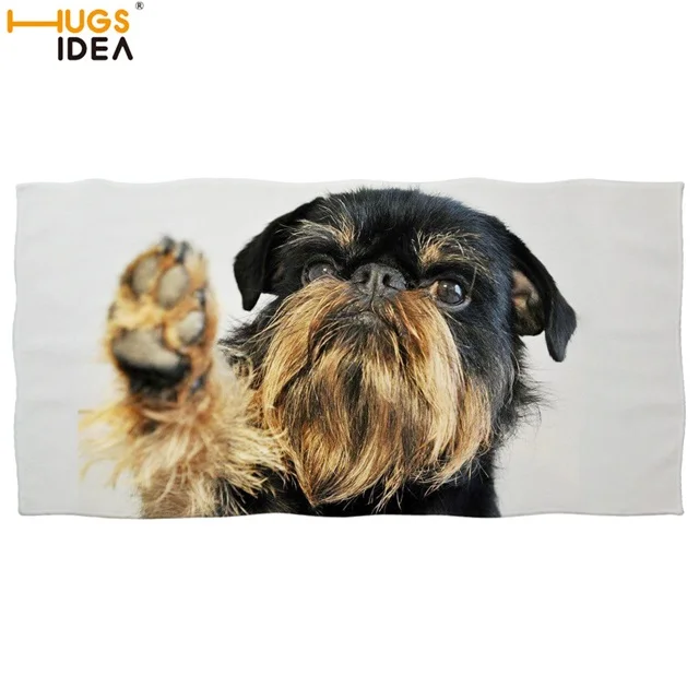 H034 HUGSIDEA Schnauzer полотенце из микрофибры с принтом Kawaii, Пляжное/банное полотенце, полотенце для тела, детское полотенце для купания, полотенце для спортзала/путешествия, полотенце для сухих волос - Цвет: H034
