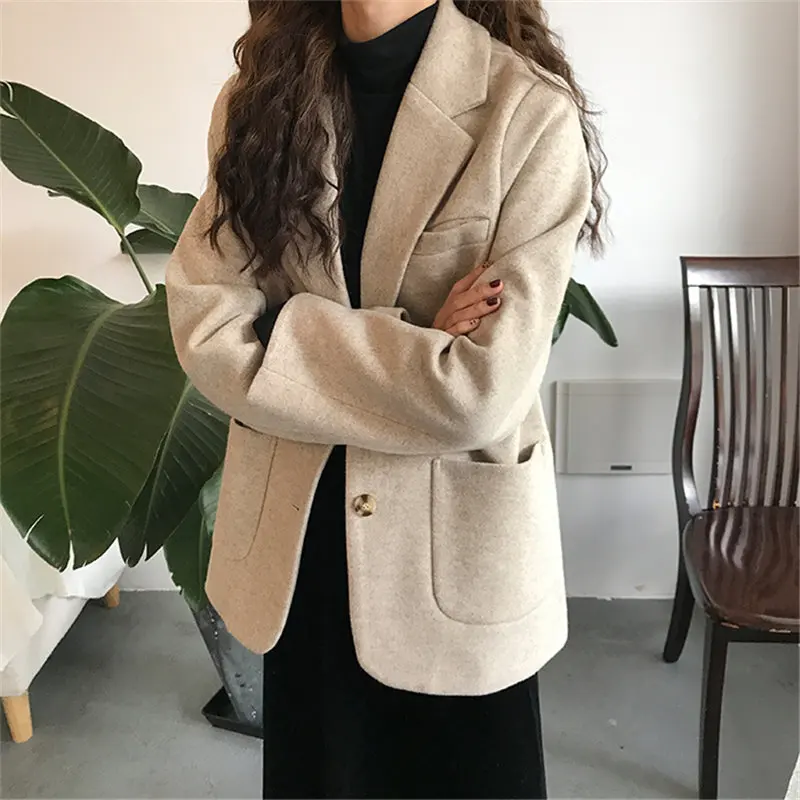 HziriP Chic 2019 шерсть утолщенные высококачественные осенние модные короткие офисные