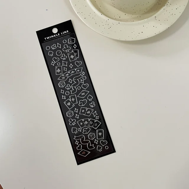 1Pc Playing Card Stars Moon Fantasy Series Decorative PVC Laser Stickers Scrapbooking Stick DIY Stationery Korea Hot Sticker 1Pc E