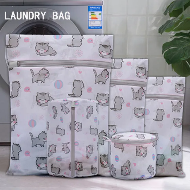 Aranyos Nyomtatott Mosó Táska Háztartási Ruhák Védelme Szép Rajzfilmmosó Nettó Táskák Gépen - Image 6