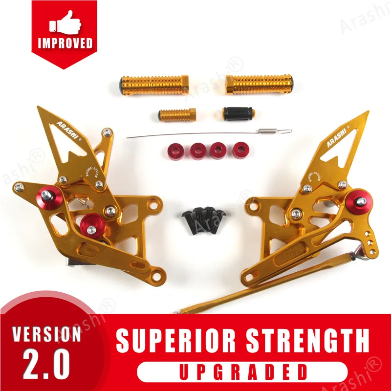 Arashi CBR250R CBR300R регулируемая подножка Rearset для HONDA CBR 250R CBR 300R Rider CNC аксессуары для мотоциклов - Цвет: Gold