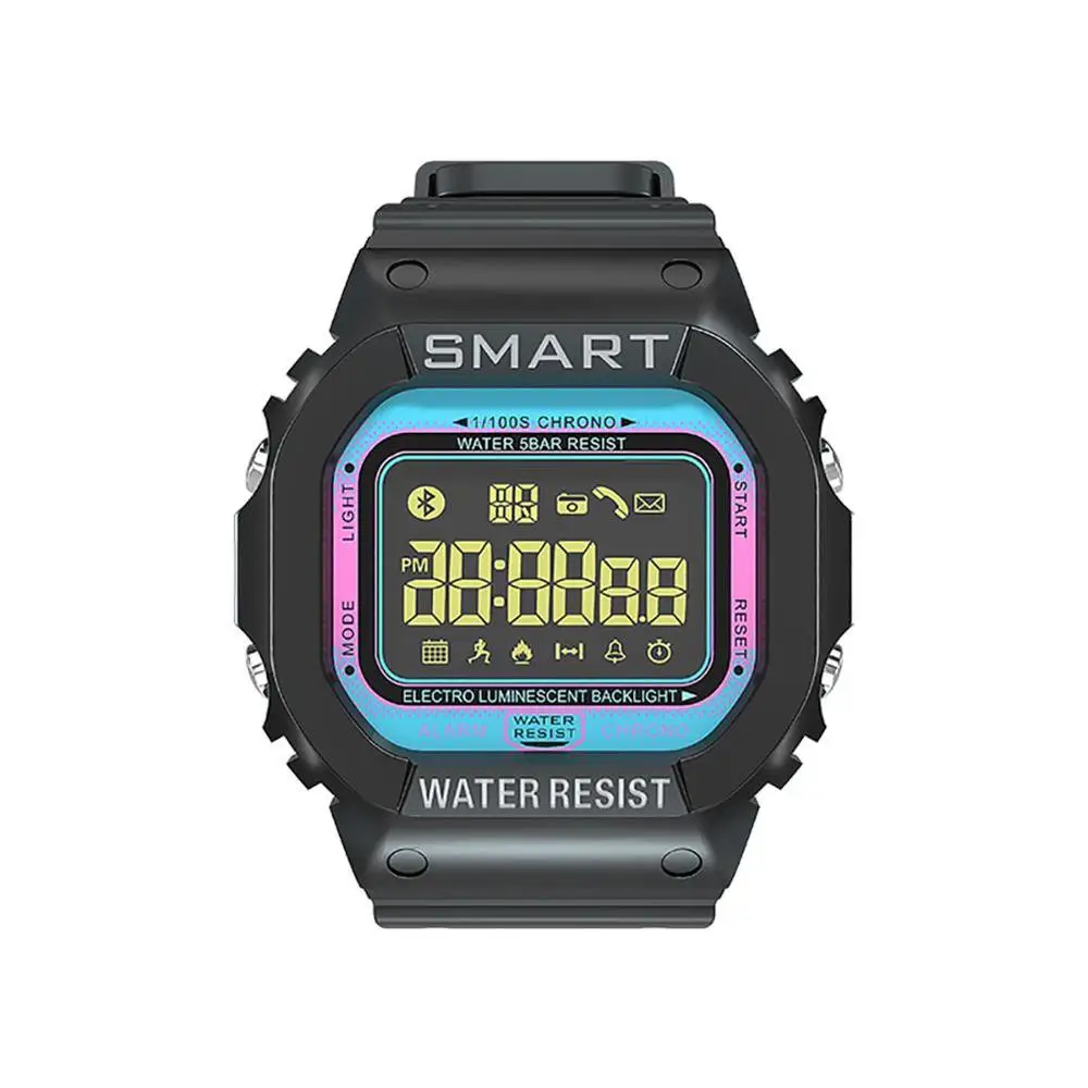 Синий Мужские Смарт-часы, Bluetooth, спортивные, шагомер, водонепроницаемые, 18 месяцев, в режиме ожидания, напоминание о звонках, Цифровые Смарт-часы для ios, Android - Цвет: Синий