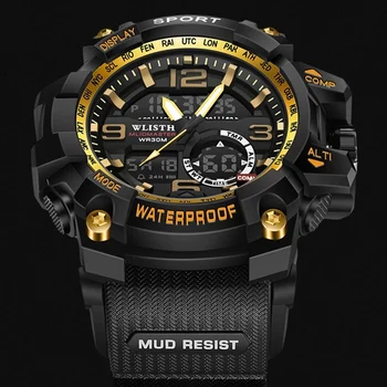 Reloj deportivo Digital LED para hombre, cronógrafo militar de lujo, de pulsera, resistente al agua