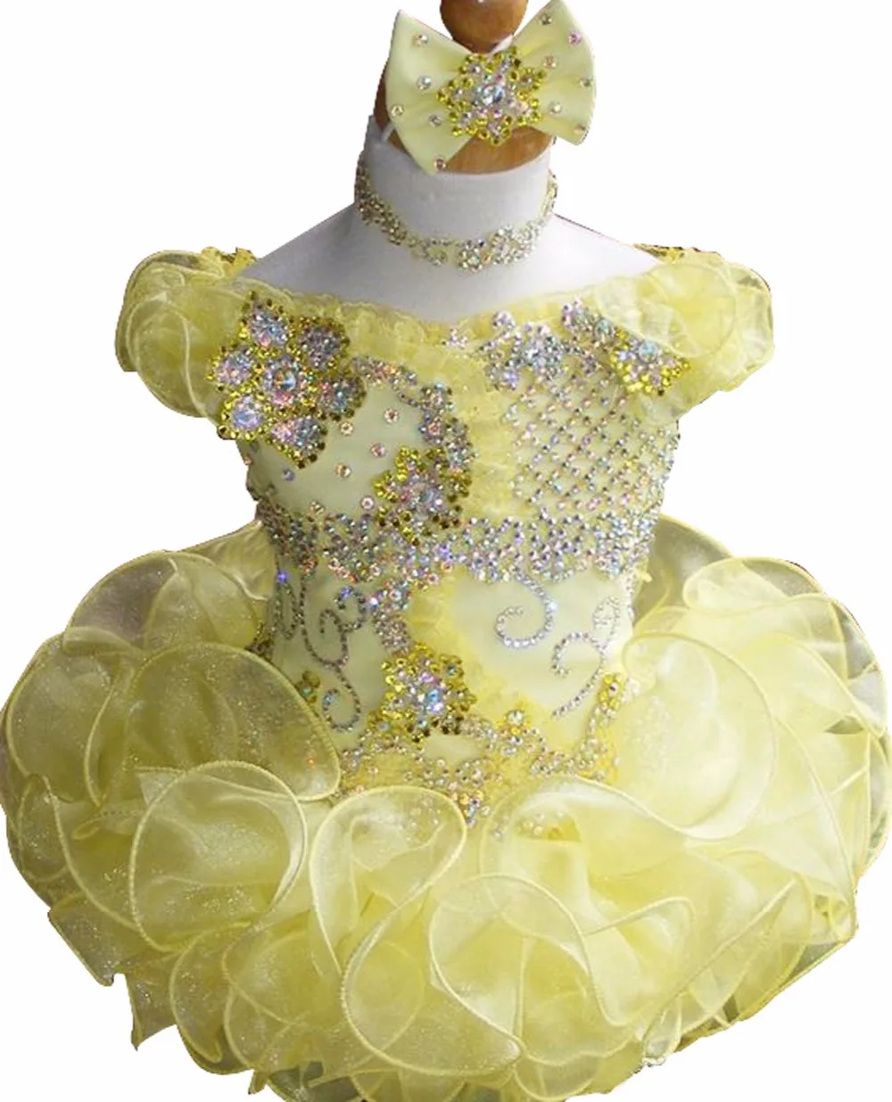 Мини-платье для маленьких девочек со стразами и кристаллами tMiss National Cupcak Pageant, детское праздничное рождественское платье для маленьких девочек