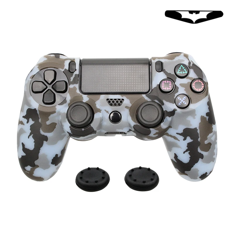 Для контроллера PS4 Геймпад Камуфляжный силиконовый чехол резиновый чехол для захвата кожи защитный для Playstation 4 джойстик со светодиодной подсветкой
