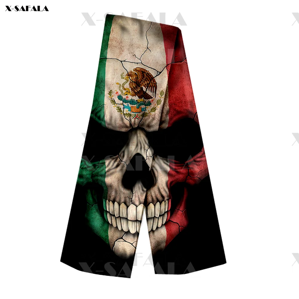 men's scarves & shawls American Flag Skull Print Long Scarves Scarf Shawl Cashmere Elegant Soft Fleece Beautiful Luxury Gift Man Warm 2022 Fashion head wraps for men