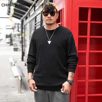 

Plus Fat Plus size Keep Warm Wool Shirt Tide Fat Man Teenagers Outside Wear Loose Knitting Shirt Fat Sweater 200 Jin