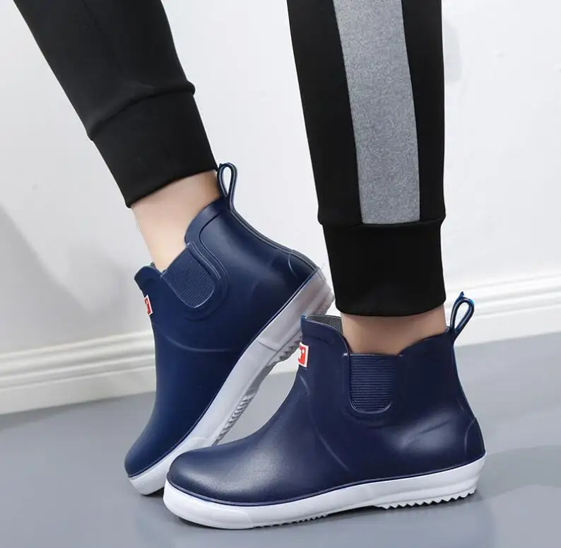 

four seasons rain boots Men's Non Slip Rain Boots Male Ankle Rainboots Waterproof Water Shoes Men Wellies Short boots masculino