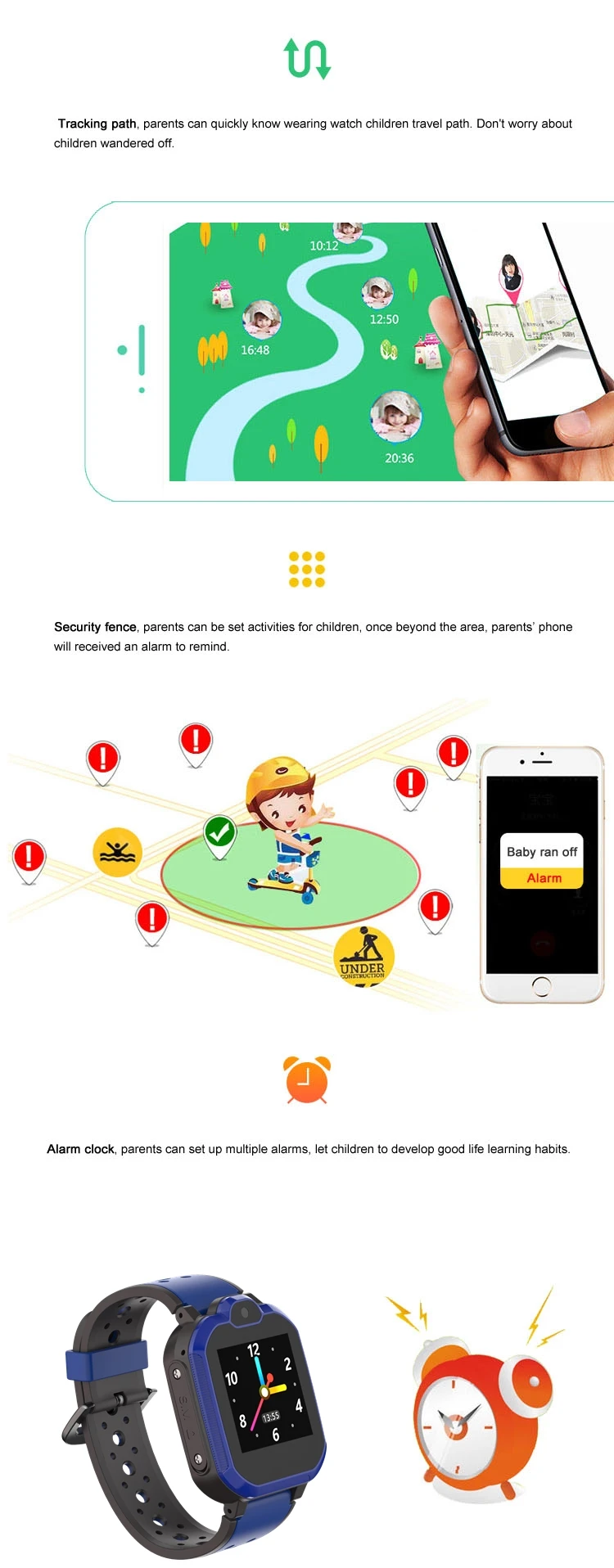 Smart Positioning Monitoring Phone Kids GPS Watch Baby Compatible IOS/android 2/3/4G network Anti Lost Child GPS Tracker SOS