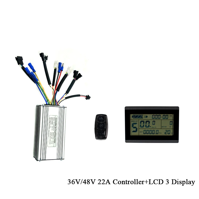 22A Square LCD3 BOLLFIT контроллер электровелосипеда 36/48V 22A 9 МОП Электрический велосипед KT Kunteng 500 Вт Мотор нормального штепсельной вилки - Цвет: 22A Square LCD3