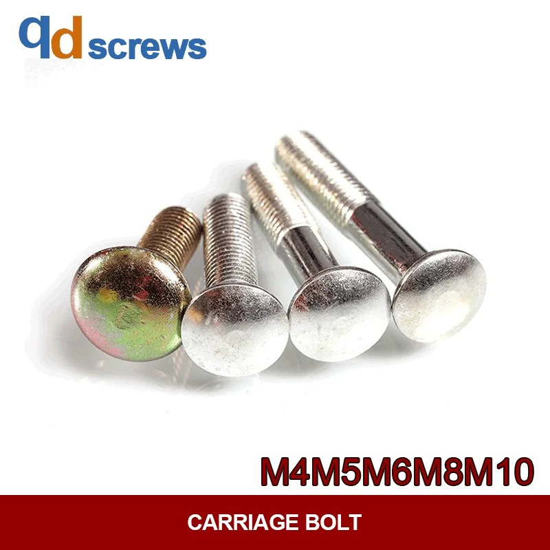 

4.8 M4M5M6M8M10 Mushroom head square neck bolts carriage bolt horse model stainless steel screw bolt GB12 DIN603 ISO8677