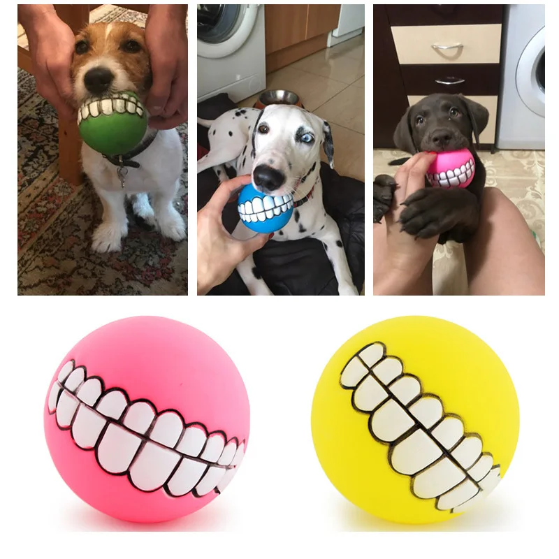 

Funny Pets Dog Toys Puppy Teeth Cat Ball Toy PVC Chew Sound Dogs Play Fetching Squeak Toys Pet Supplies For small Big Dogs
