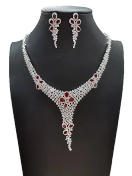 

jankelly African 2pcs Bridal Zirconia Jewelry Sets For Women Party, Luxury Dubai Nigeria CZ Crystal Wedding Jewelry Sets