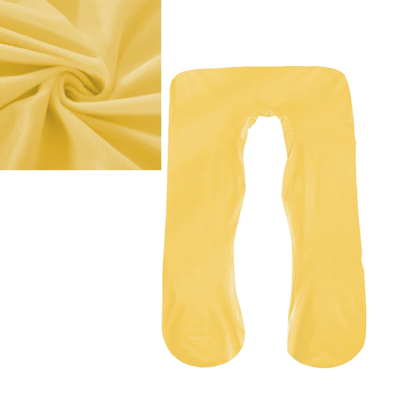 Flannel-Yellow Наволочки для беременных, съемный чехол, декоративные u-образные подушки для тела, чехол для беременных, съемный чехол на молнии 125 см - Цвет: Flannel-Yellow