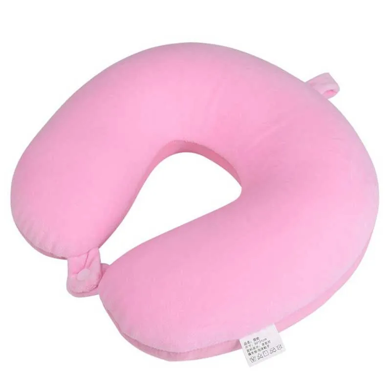 Пена массаж подголовник автомобиля Путешествия офис объятия шейки подушка путешествие Тур подушка - Цвет: pink foam