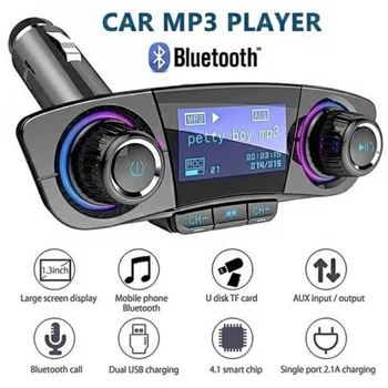 

Auto FM Transmitter Wireless Modulator Dual USB Handsfree Car Bluetooth Radio Audio Adapter Mobile Phone Charger Car MP3 Player