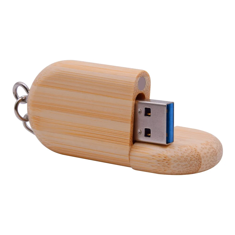 USB 3,0 с кольцом для ключей, пять видов дерева, USB флеш-накопитель с коробкой, 8 ГБ, 16 ГБ, 32 ГБ, 64 ГБ, темный флеш-накопитель, большой подарок - Цвет: Bamboo USB 3.0