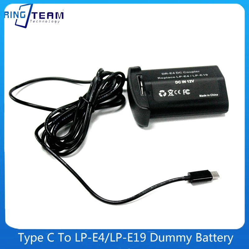 Batteria Fittizia Lp-E4/E19 Dr-E4 A Type-C Per Fotocamera Canon Eos 1D Cx Markiii Iv 1Dx 1D3 1D4 1Ds