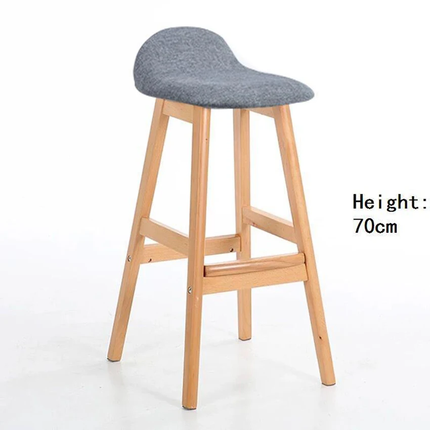 Скандинавские высокие стулья барные стулья современные твердые деревянные столешницы стул скамейка кресло крепкий мягкий стул промышленное кресло - Цвет: A2  H70cm