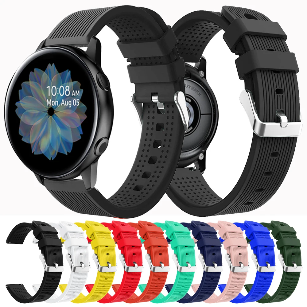 Сменный силиконовый ремешок для часов Active2 для samsung galaxy watch Active 2 40 мм 44 мм 42 мм gear S2 Sport 20 мм ремешок для часов