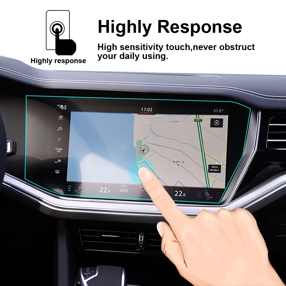 2-for Volkswagen Touareg 2019 2020 screen film LCD display screen cover dashboard panel digital cockpit protection instrument entertainment protector
