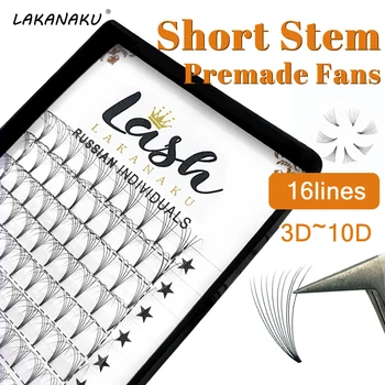 

Abonnie 16lines Short Stem 3d Lashes Premade Fan False Eyelash for Beauty Makeup 0.05/0.07/0.10 C/D Curl 8-15mm Mink Hair Black