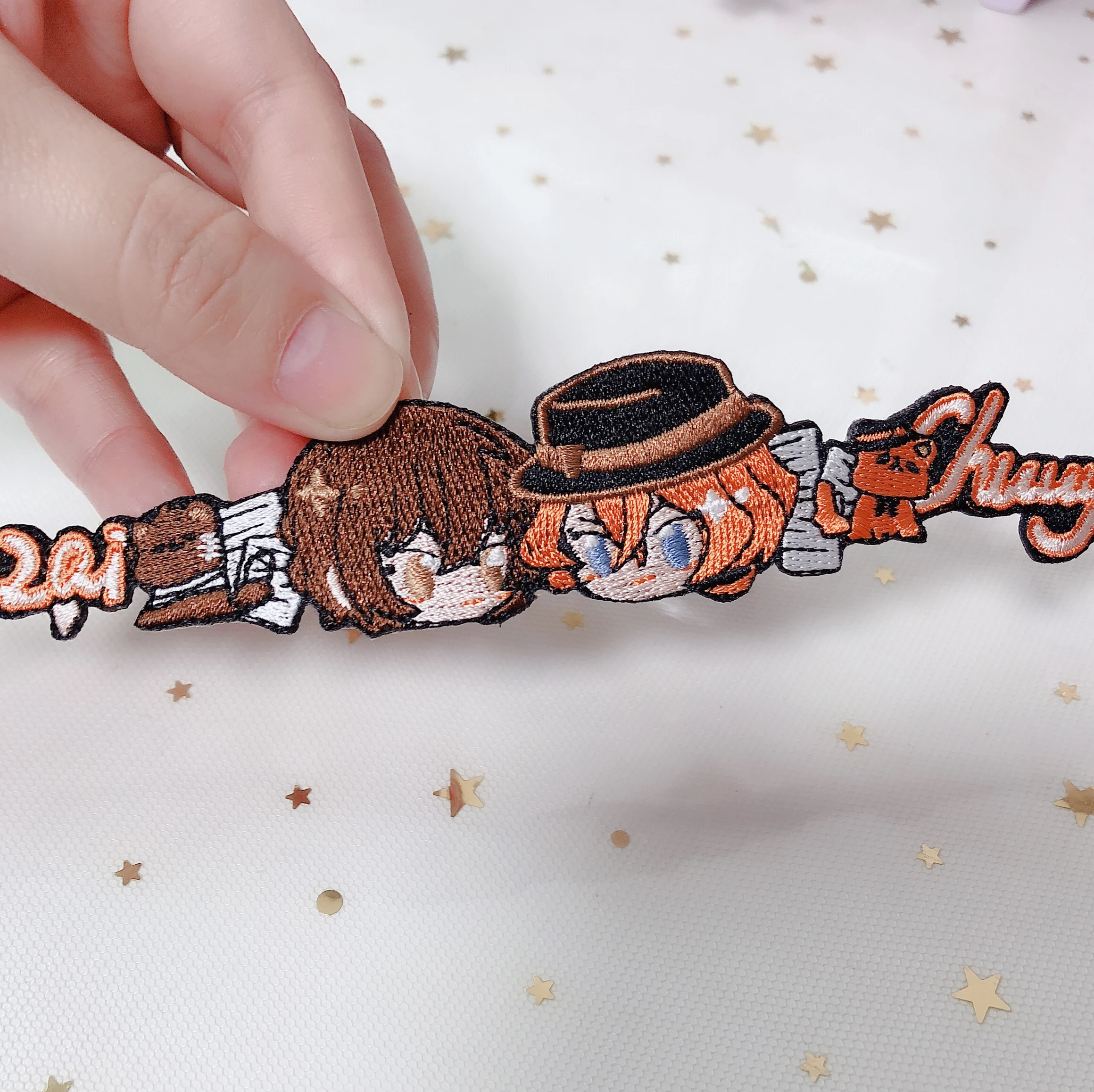 

Aniem Bungou Stray Dogs Cosplay dazai osamu Nakahara Chuya embroidery Bracelet decoration Collection Props Gift 21*3.5cm