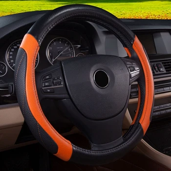 

Racing Car accessories Steering Wheel Cover set Leather Covers red 38cm For BMW e46 e90 Honda accord Toyota Corolla VW golf 4 5