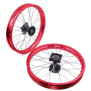 1.60-17 inch Front 1.60-17 inch Rear Rims Aluminum Alloy Wheel Rims Black Hub For KLX CRF Kayo BSE Dirt Pit Bike Motorcycle