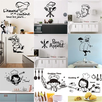 

Chief Cook Waterproof Vinyl Wall Sticker For Kitchen Dining Room Home / Restaurant Cuisine/Wine/Coffee Wall Decals