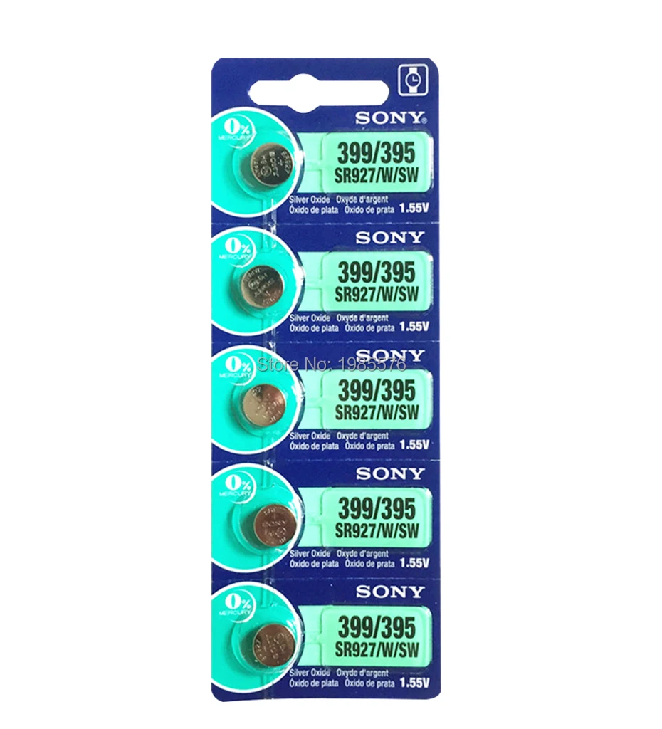 10 шт. Новинка для SONY 395 SR927SW 399 SR927W AG7 LR927 1,55 V батарейка для часов оксид серебра Кнопка монета ячейка Сделано в Японии