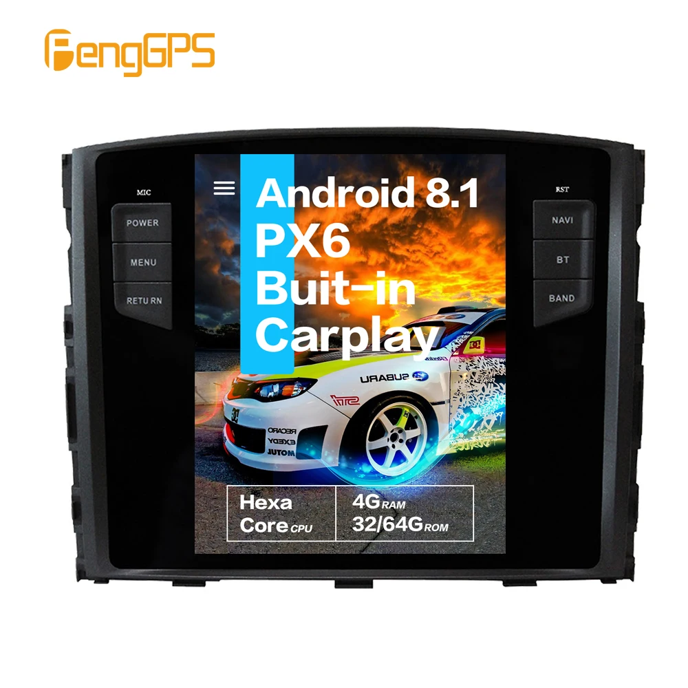 10," Тесла Android 8,1 Голосовое управление встроенный CARPLAY автомобильный радиоприемник для MITSUBISHI PAJERO V97 V93 Shogun Montero 2006- gps Nav