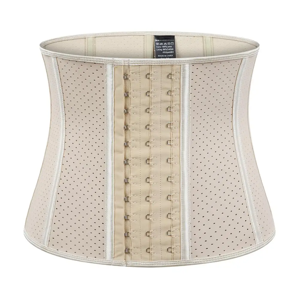 Hollow Out Beige Waist Trainer Body Shaper Women Corset XXS-3XL Latex Girdle Tummy Control Shape Wear Slimming Underwear Korsett | Женская