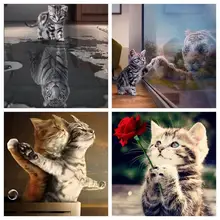 Кошки мечта и любовь 5D алмазная живопись Полная площадь DIY домашний Декор Ремесло животное мозаичная картина Рождественский подарок пользовательские фотографии домашних животных