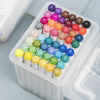 

KAYC 24/ 36/ 48 Colors Art Marker Sets Safety Odorless Water Base Dual Head Sketch Markers For Manga Drawing Art Supplies Gift