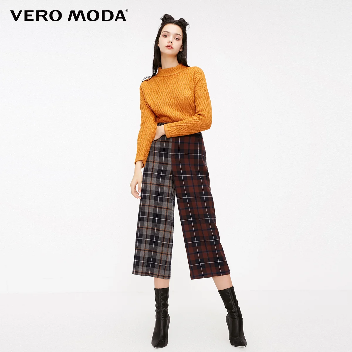 Vero Moda Женский трикотажный свитер с длинными рукавами и воротником-стойкой | 318413501