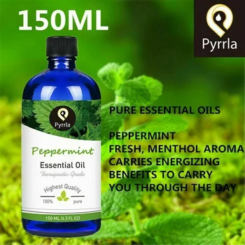 

Pyrrla 150ml Pure Essential Oils Peppermint Massage Oil For Aromatherapy Lamp Humidifier Relieve stress Air Fresh Purify Refresh